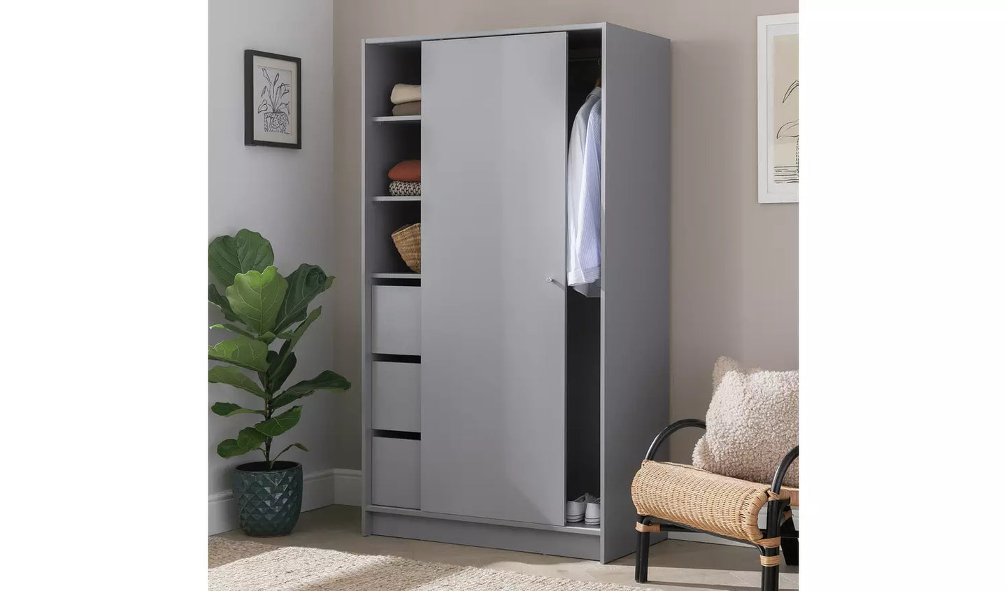 Malibu 1 Door Sliding Wardrobe - Grey